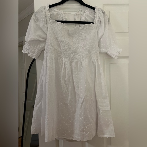 Hill House Home Athena Nap Dress White Swiss Dot - Picture 2 of 4